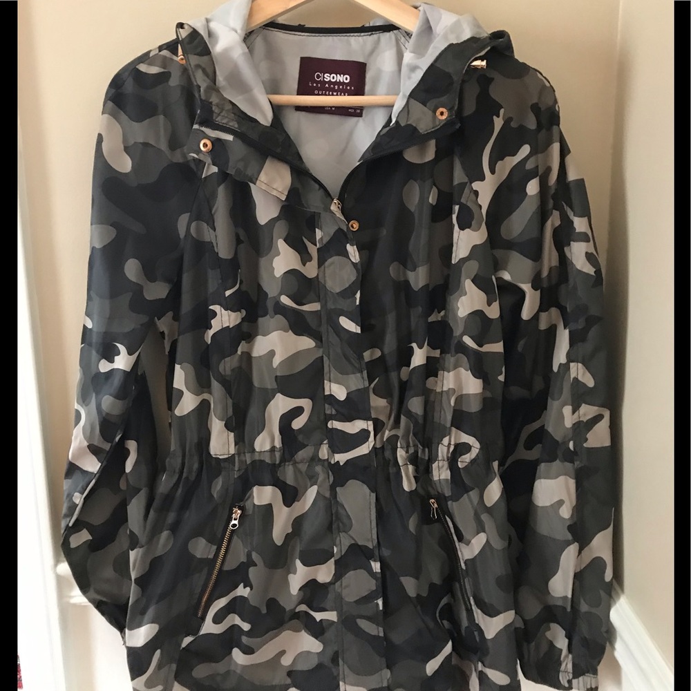 Ci Sono Camouflage Utility Rain Jacket